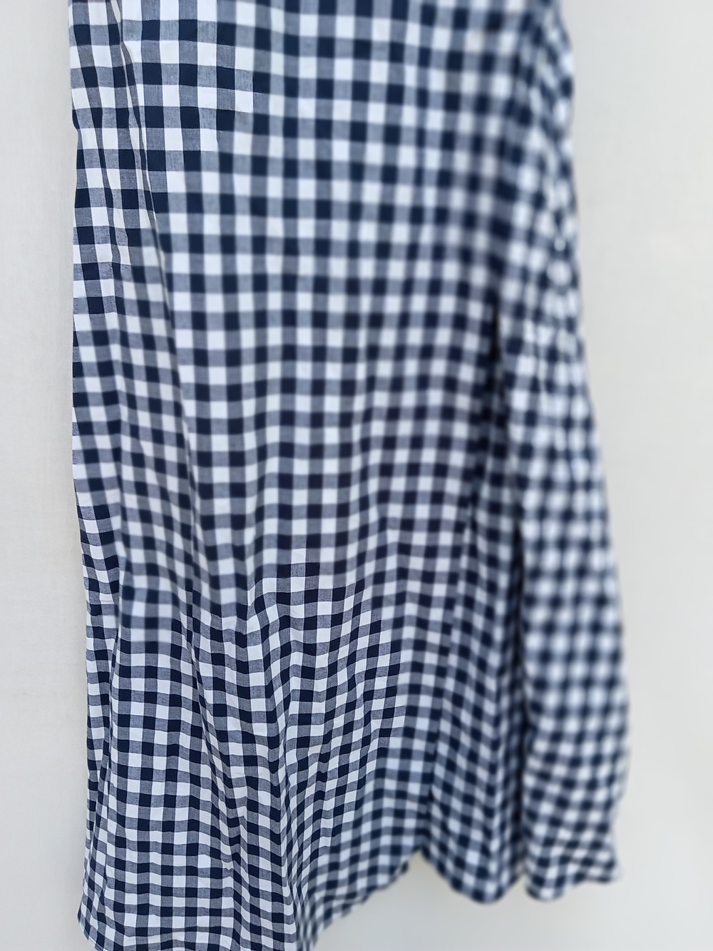 Draper James Navy and White Gingham Maxi Wrap Dress with Ruffle Trim - Picture 6 of 7